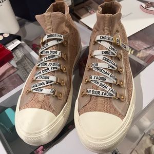 Christian Dior Walk’N’Dior Beige High-Top Sneakers
